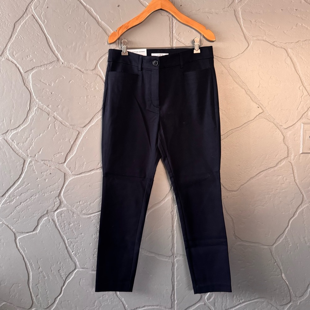 LOFT Sutton Skinny Pants 6 Petite Navy Work Pants NWT Tailored Office Trousers